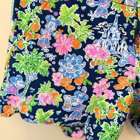 Lilly Pulitzer Disney Buttercup Shorts Navy Green Pink Size 4 - Picture 4 of 7